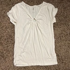 V neck cut out top